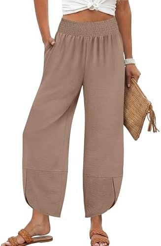 Lepunuo Womens Baggy Wide Leg Pants Summer High Waisted Palazzo Pants Beach Vacation 2026 Casual ... | Amazon (US)
