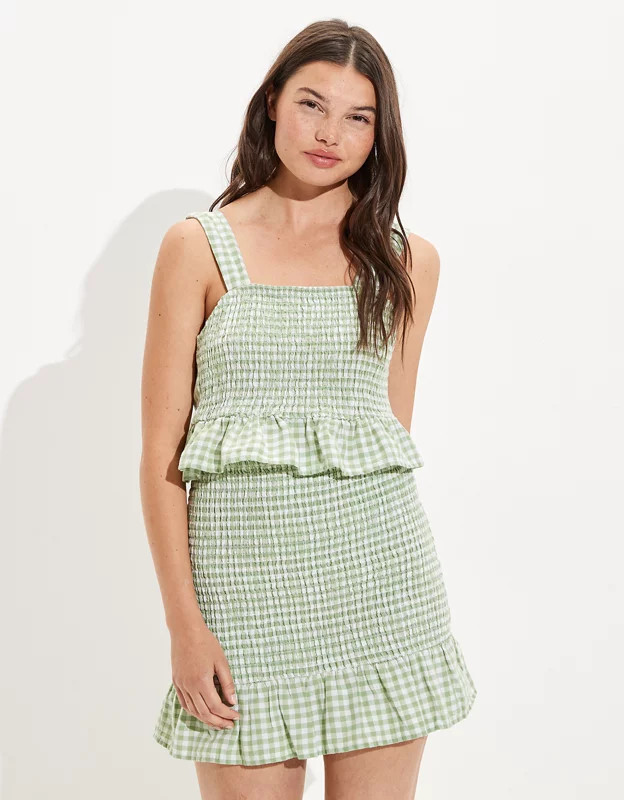 AE Smocked Ruffled Mini Skirt | American Eagle Outfitters (US & CA)