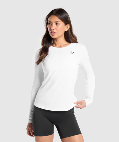 Gymshark Training Long Sleeve Top - White | Gymshark (Global)