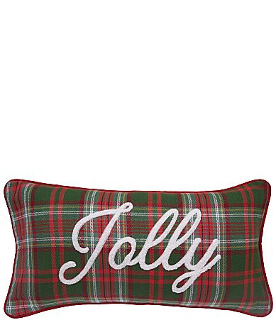 CF Home Holiday Collection Jolly Plaid Throw Pillow - Green | Dillard's