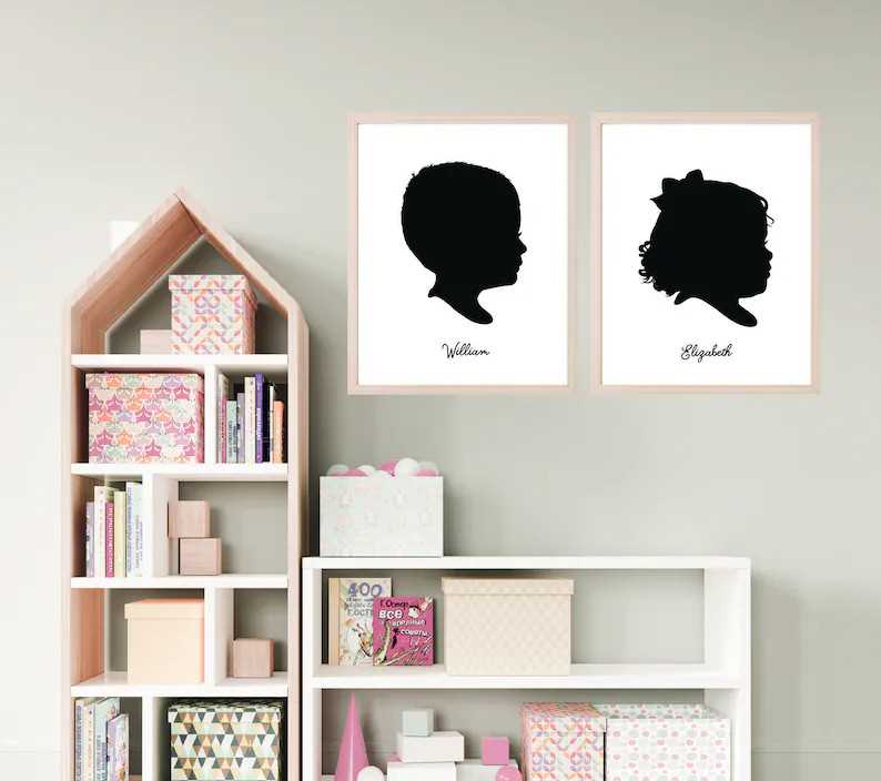 Custom Profile Silhouette Portrait Digital File  Kid - Etsy | Etsy (US)