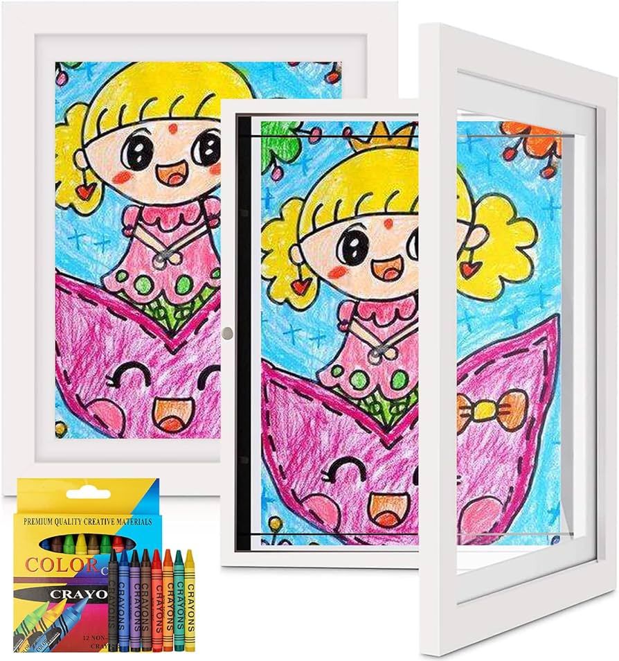 JHHJIFY Kids Art Frame 2 Pack,Art Picture Frame for Children, Artwork Frame Changeable Picture Di... | Amazon (US)