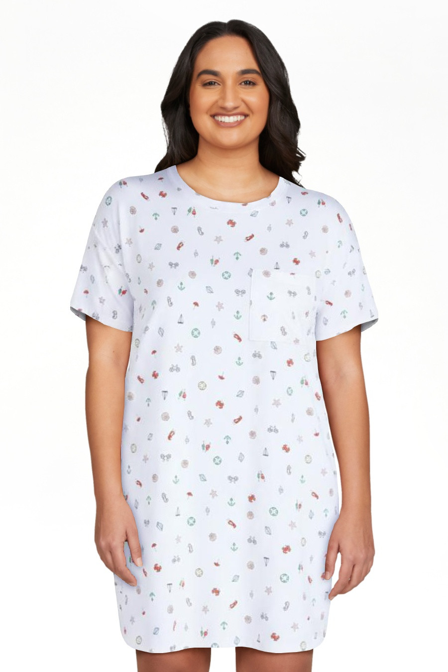 Joyspun Women's Dreamy Soft Collection Short Sleeve Sleepshirt, Sizes S/M-2X/3X | Walmart (US)