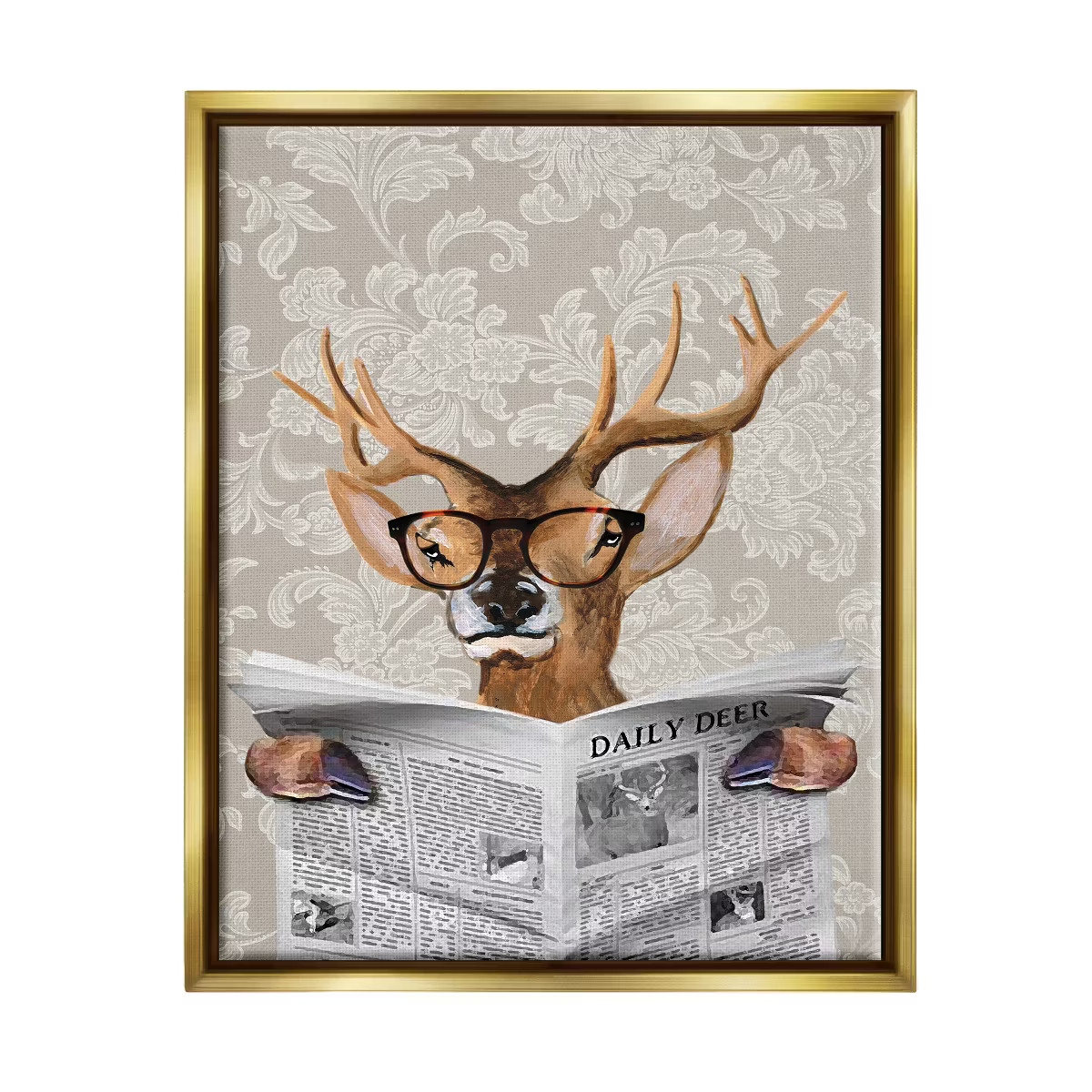 Stupell Industries Deer Reading Newspaper With Big Glasses | Target
