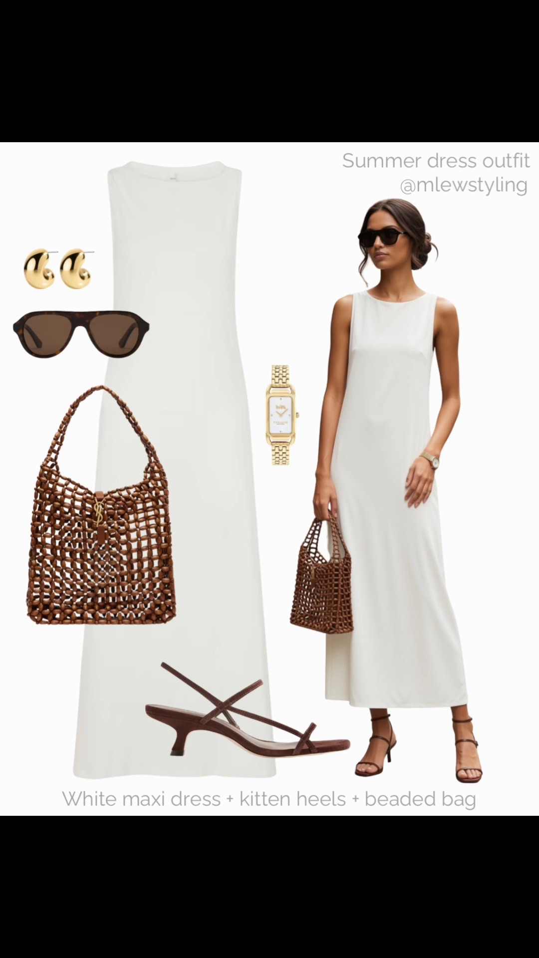 White maxi dress ✨

Tags: summer outfit formula, reformation kitten heel sandals, YSL beaded bag, aviator sunglasses, gold watch, elevated vacation outfit

#LTKcanada #LTKsummer #LTKdresses