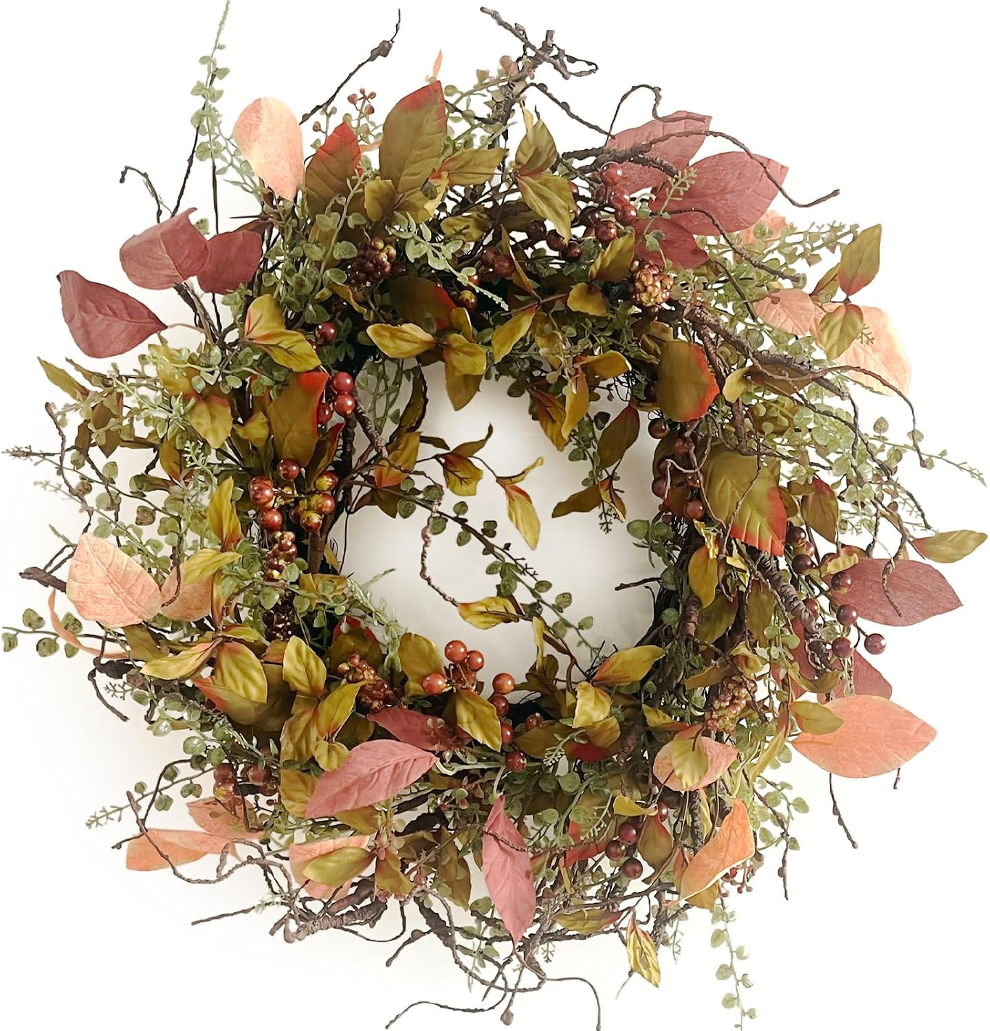 26 Inch Fall Wreath for Front Door Artificial Grapevine Wreath | Amazon (US)