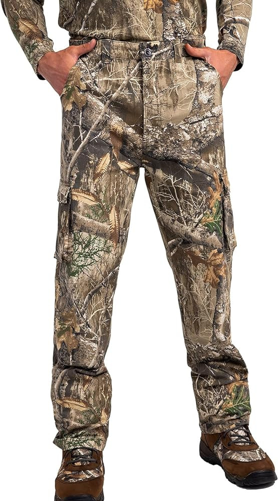 Realtree Men's Camo Hunting Pants, Durable Cargo Pants with 6-Pocket, Comfort Fit, Men's Outdoor ... | Amazon (US)