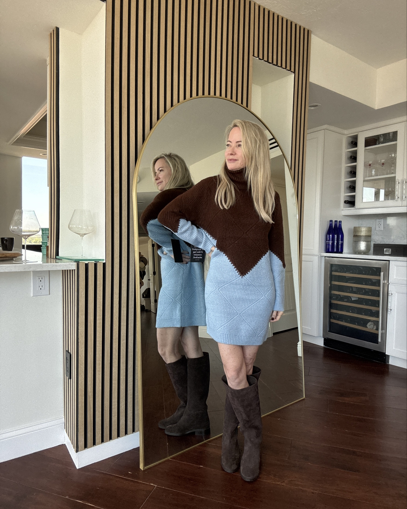 Cozy winter look 🤎❄️
Linked the exact color-block knit dress + tall suede boots. Such an easy, elevated everyday outfit for cold weather.
Perfect for errands, casual days, or a comfy date night. Tap to shop!
winter outfit, sweater dress, tall boots, midlife style, women 40+ fashion

Food belly friendly, Thanksgiving outfit achieved!  Im in a xxs! 

#LTKOver40 #LTKHoliday #LTKActive
