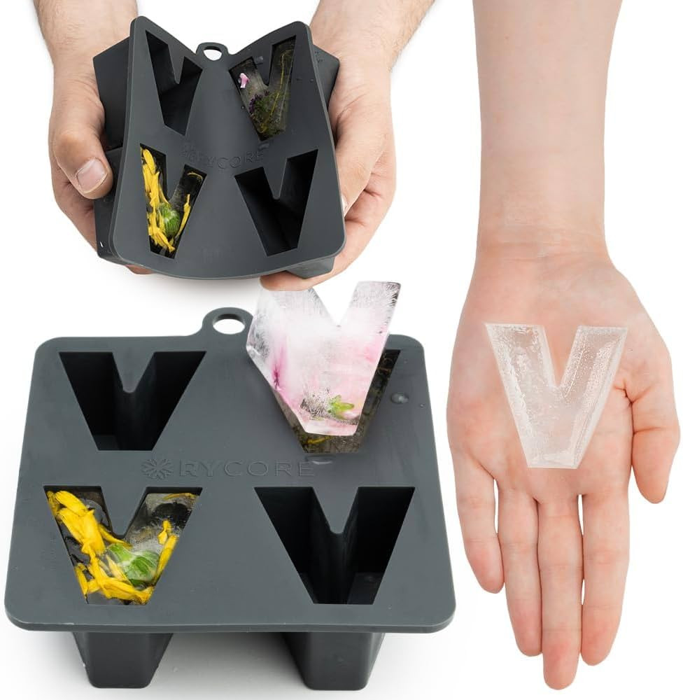 Versatile Silicone Molds for Baking - Custom Letter V Shape - Large Ice Cube Molds for Cocktails ... | Amazon (US)