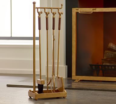 Industrial 5-Piece Fireplace Tool Set | Pottery Barn (US)