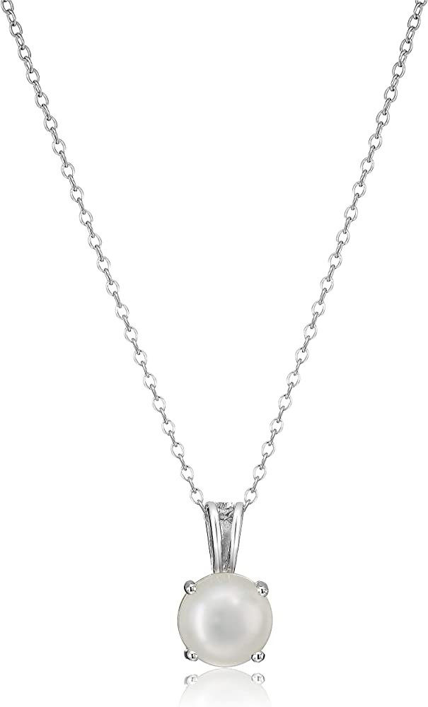 Amazon Essentials Sterling Silver Round Cut Birthstone Pendant Necklace 18" | Amazon (US)