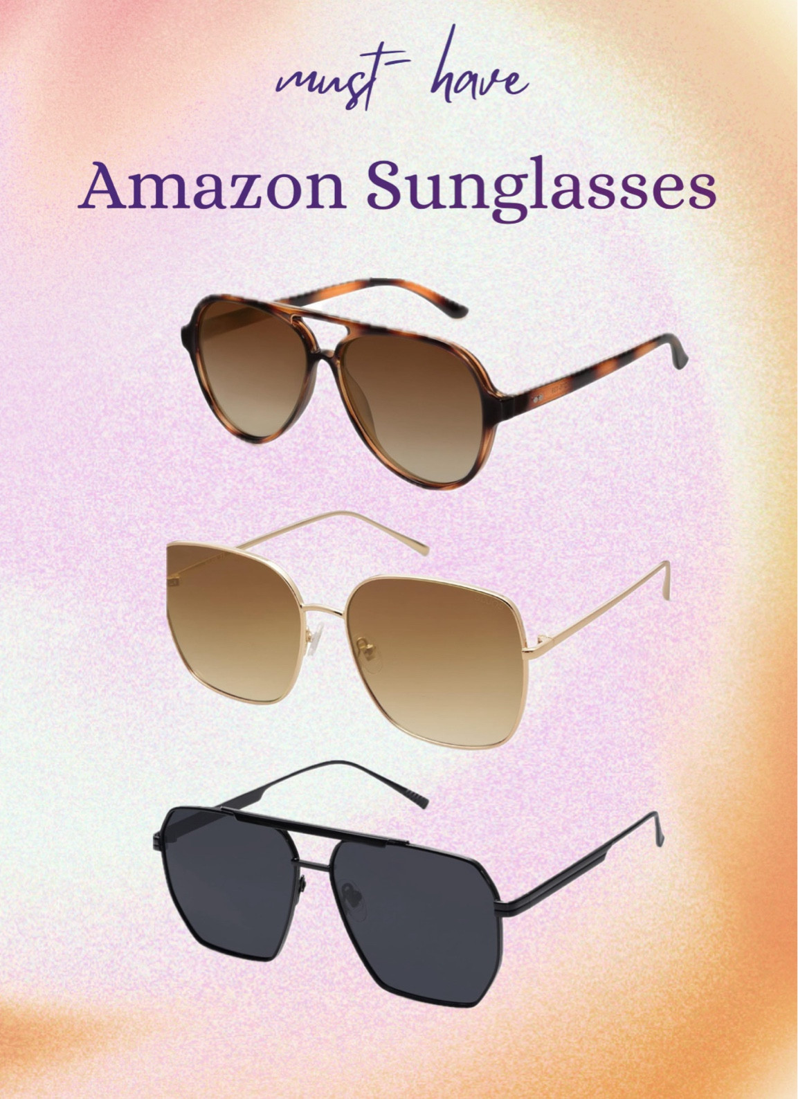 These are my top 3 Amazon sunglasses that I wear DAILY🩷🕶️☀️👏🏼 

#LTKActive #LTKBeauty #LTKFindsUnder50