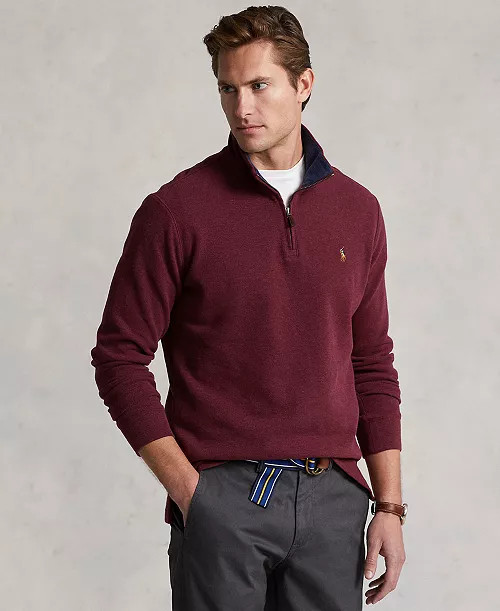 Polo Ralph Lauren Men's Estate-Rib Cotton Quarter-Zip Pullover - Macy's | Macy's