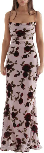 Serena Floral Velvet Burnout Maxi Dress | Nordstrom