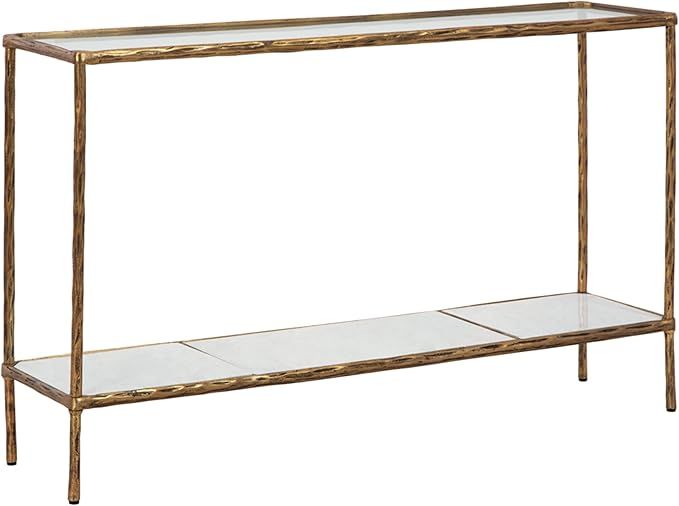 Signature Design by Ashley Ryandale Modern Console Sofa Table, Antique Brass Finish | Amazon (US)