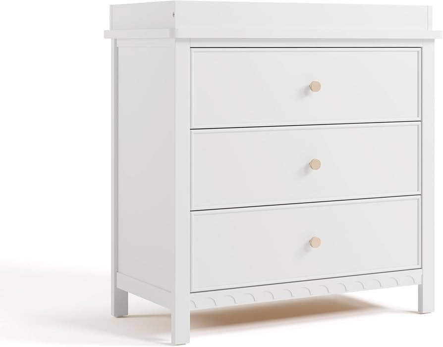 Graco Sasha 3-Drawer Chest with Changing Table Topper (White) – GREENGUARD Gold Certified, Nurs... | Amazon (US)