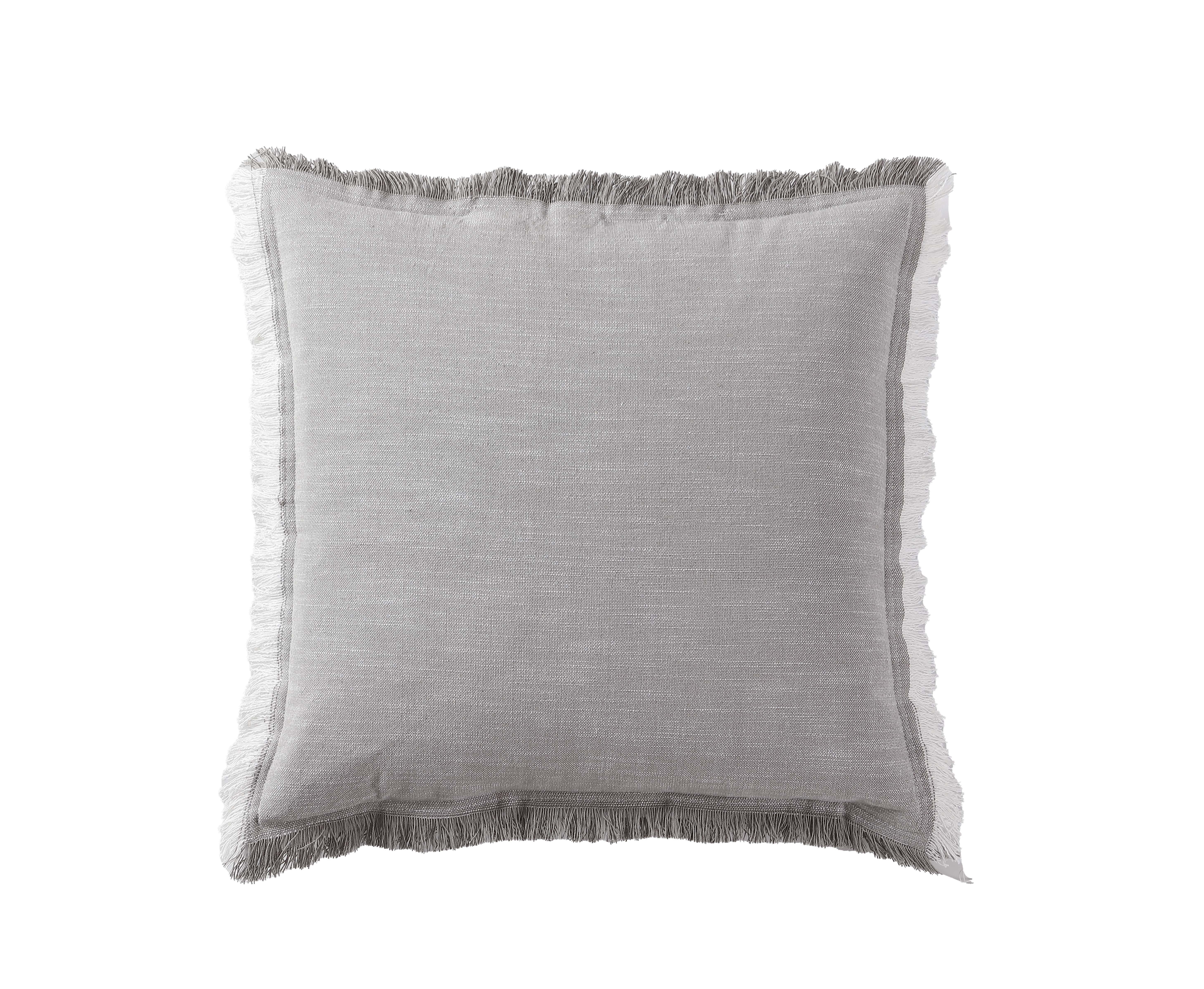Better Homes & Gardens Decorative Throw Pillow, Contrast Cotton Fringe, Grey, 20'' x 20'', 2 Pack... | Walmart (US)