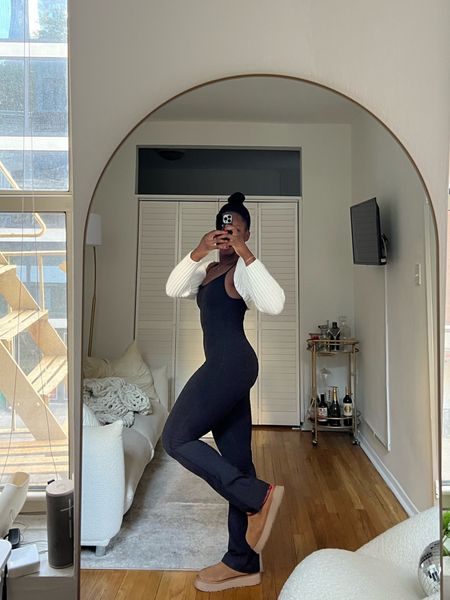 Fall style, jumpsuit, loungewear, comfy outfit, Ugg tazz dupes, bolero, fall outfit, fall fashion, trousers, fall boots, sock boot, black boots, fall purse, bodysuit, blazer, ootd, fall outfit ideas, loafers, fall outfit inspo, outfit inspo, casual outfit ideas, chic outfit, blazer outfit, loafers outfit, casual chic, everyday outfit, fall trends, outfit inspiration, outfit in motion 

#LTKshoecrush #LTKfindsunder100 #LTKsalealert