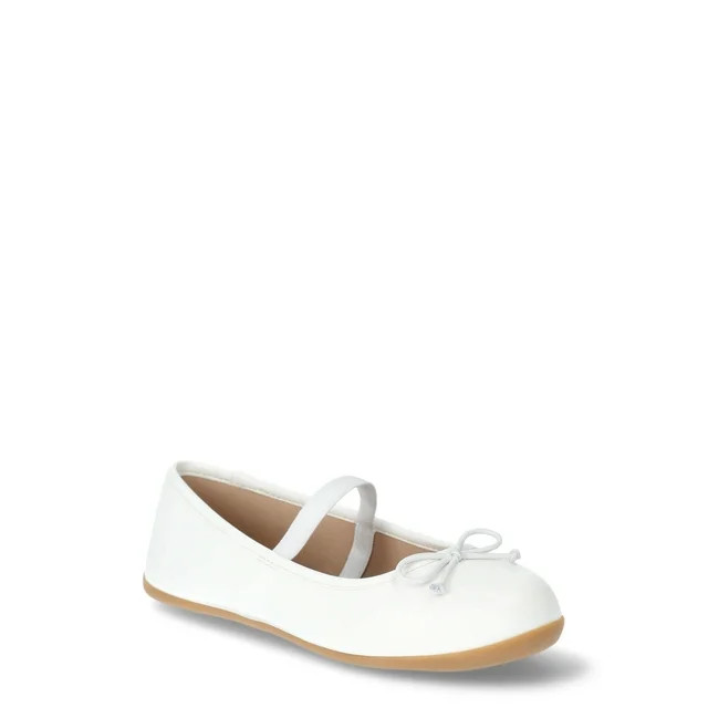 Wonder Nation Little Girls and Big Girls Bow Ballet Flat Shoes | Walmart (US)