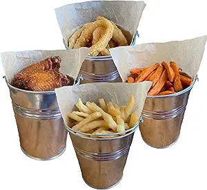 Goldenvalueable 12 Tinplate Metal Buckets for French Fries Garden Party 4.2 Inch Tin Pails with B... | Amazon (US)