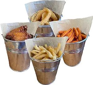 Goldenvalueable 12 Tinplate Metal Buckets for French Fries Garden Party 4.2 Inch Tin Pails with B... | Amazon (US)