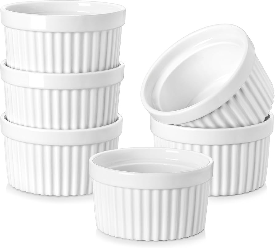 MALACASA Ramekins 8 oz Oven Safe, Porcelain Creme Brulee Ramekins Pudding Custard Cups Ceramic So... | Amazon (US)