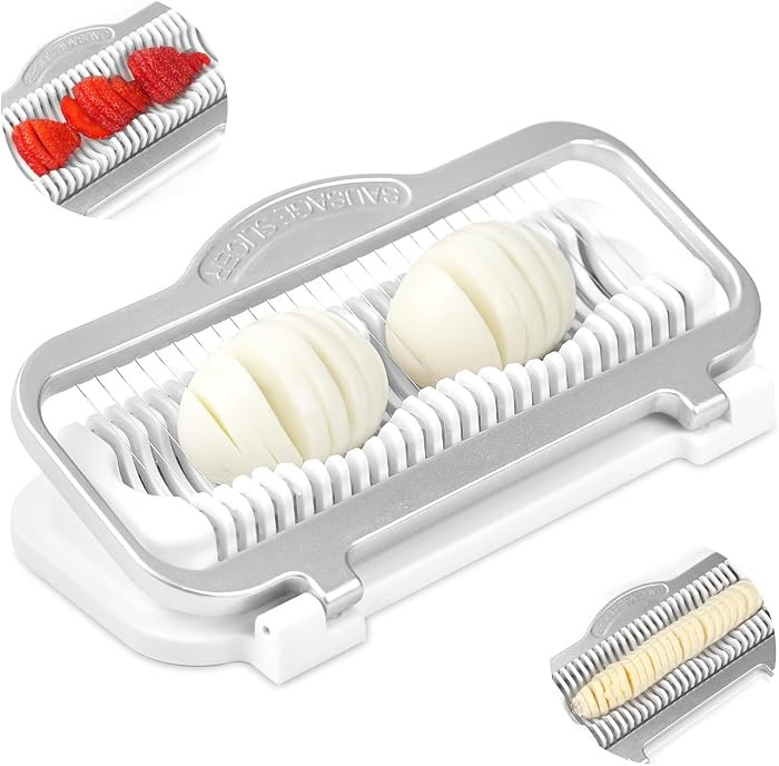 Egg Slicer for Hard Boiled Eggs Banana Slicer, Aluminium & Stainless Steel Wires Heavy Duty Bigge... | Amazon (US)