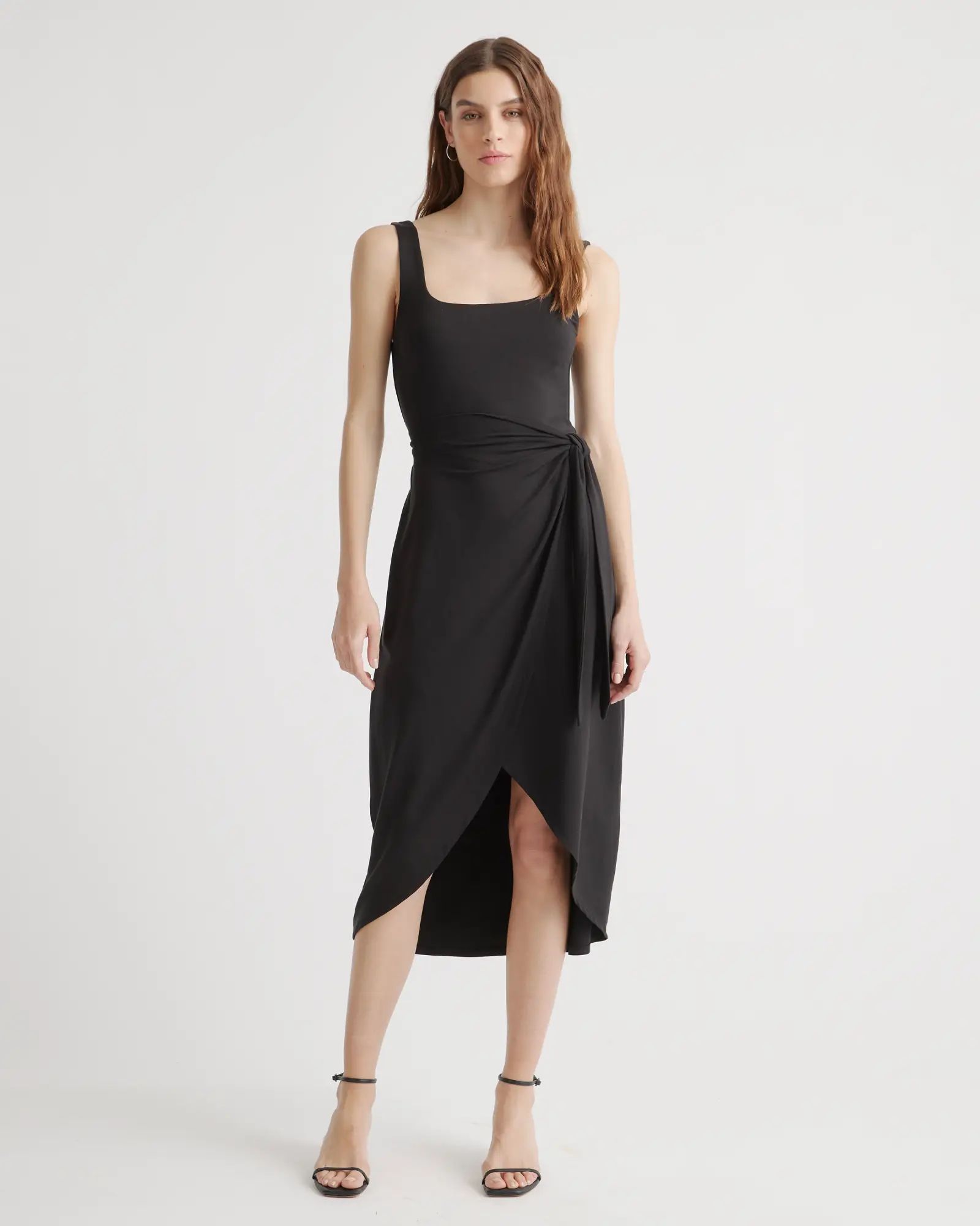 Tencel Jersey Side Tie Midi Dress | Quince