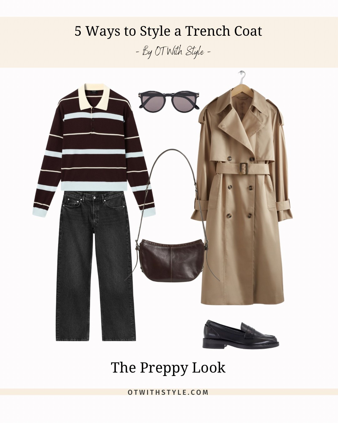 Styling a trench coat in a preppy look 🖤🤎 

#LTKuk #LTKspring #LTKstyletip