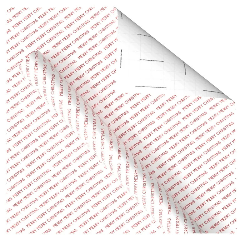 Red and White Merry Christmas Wrapping Paper, 120 sq ft, by Holiday Time | Walmart (US)