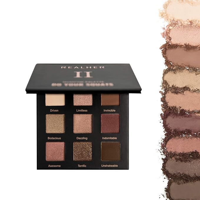 REALHER Eyeshadow Palette II- Make It Happen - 9 Shades - Dark and Light Browns, Bronze, Coppers ... | Amazon (US)