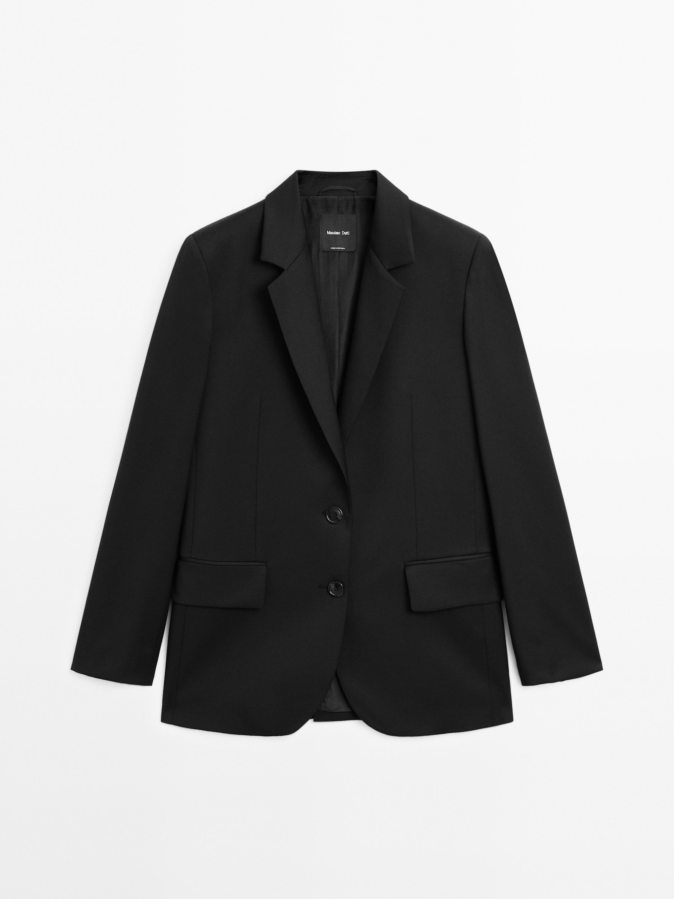 100% extra fine wool two-button blazer | Massimo Dutti UK