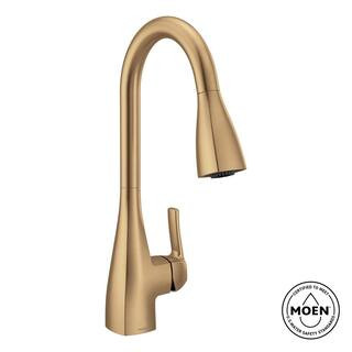 Kiran Bronzed Gold 17 in. H Pull Down Sprayer Kitchen Faucet with 360° Spout Swivel and Reflex S... | The Home Depot