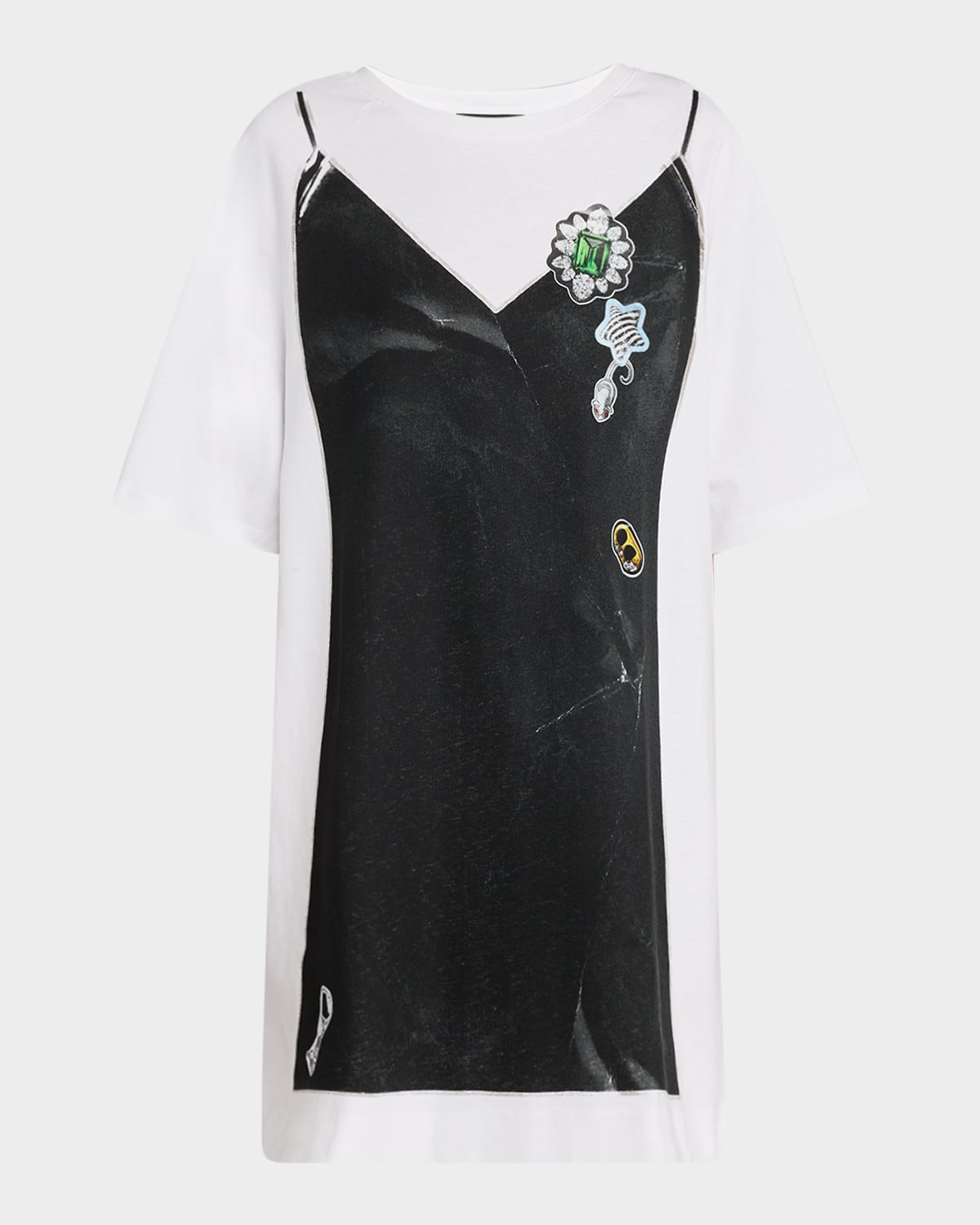 Trompe LOeil Print Mini T-Shirt Dress | Neiman Marcus