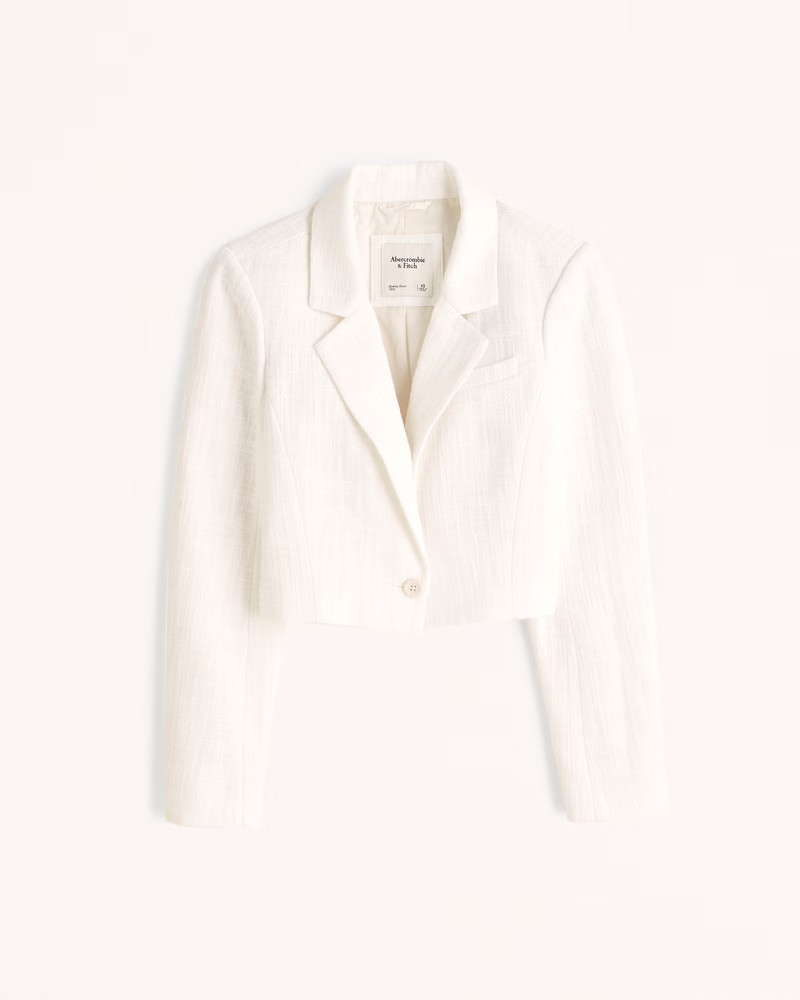 Cropped Tweed Blazer | Abercrombie & Fitch (US)