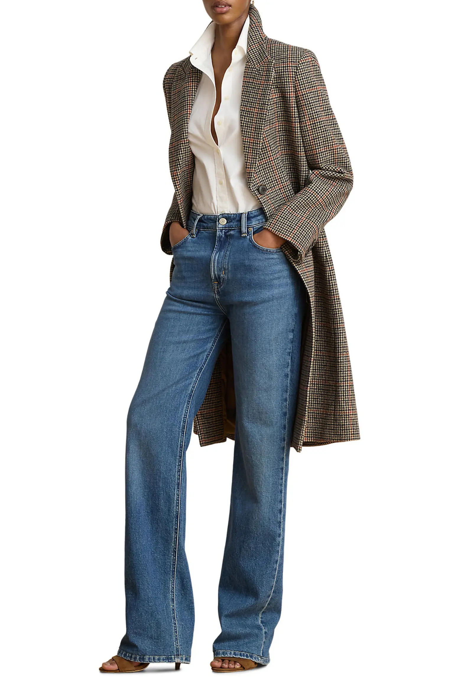 Glen Check Wool Blend Coat (Women) | Nordstrom | Nordstrom