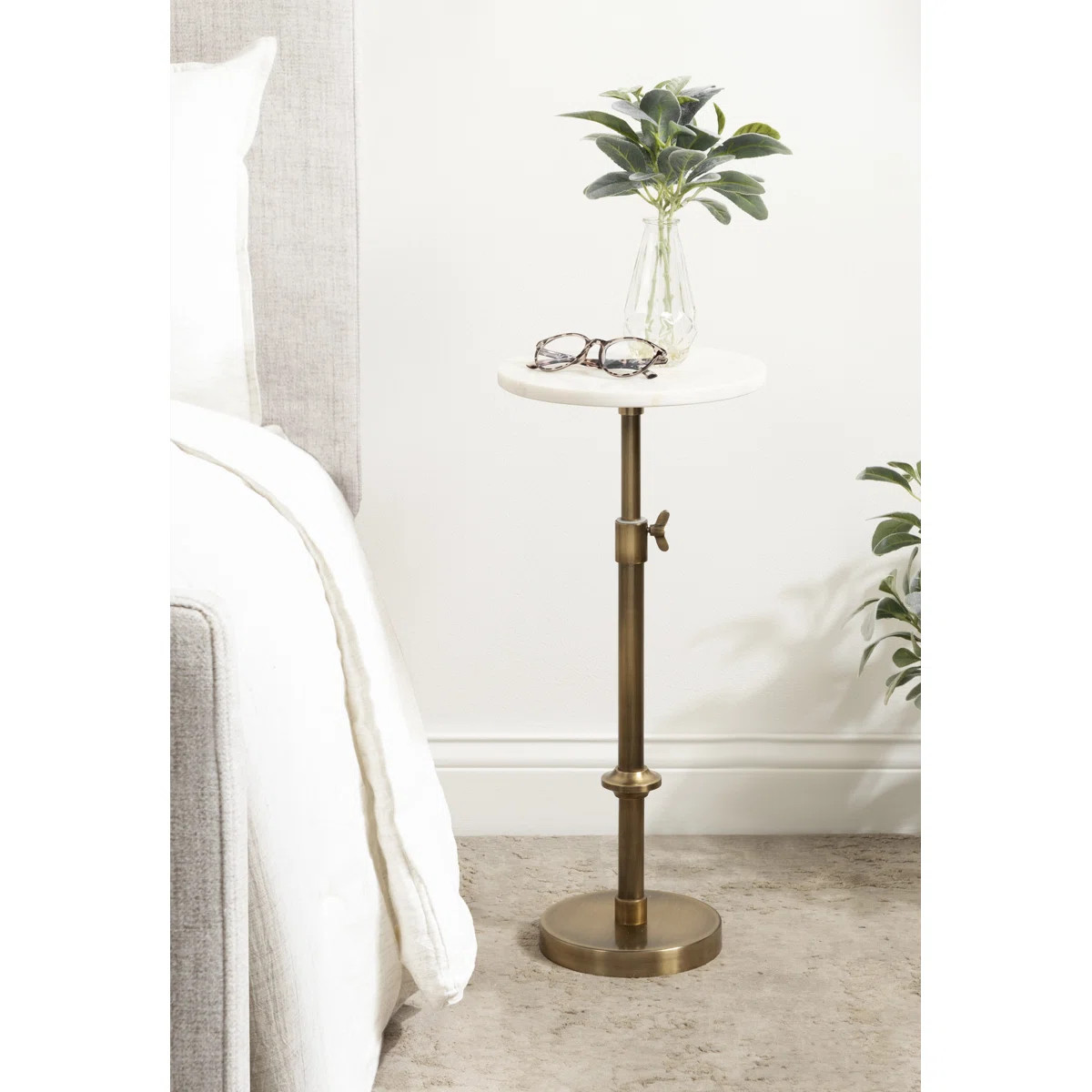 Traditional Adjustable-Height Metal Pedestal Table | Wayfair North America