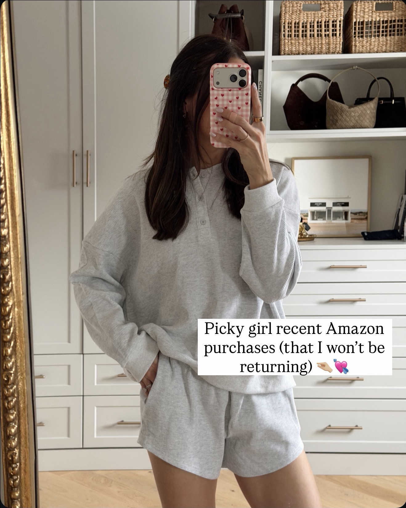 Picky girl recent Amazon favorites 💘 

Grey Henley lounge set: size M (reminds me of Daily Drills!) 
Rug runner: ocean spice 
Striped set: true to size (oversized) size S/M top and S shorts 
Waffle knit set: true to size size S 
Clogs: size up if between (go with your same Birkenstock size if you know it) 

#LTKootd #LTKmomlife #LTKHome