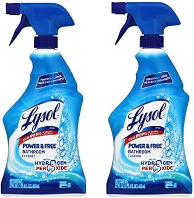 Lysol Bleach Free Hydrogen Peroxide Bathroom Cleaner Spray, Fresh, 22 oz (Pack of 2) | Amazon (US)