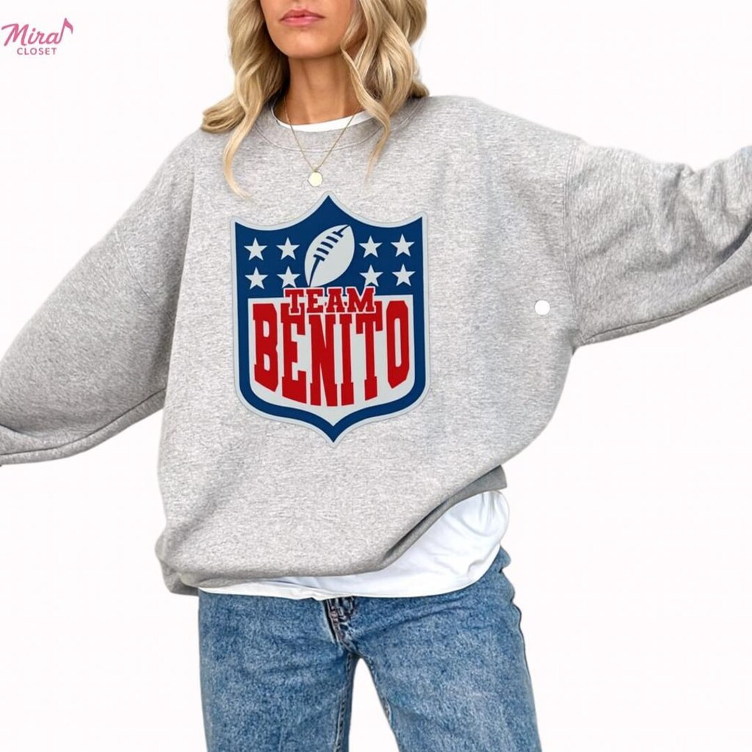 Team Benito Sweatshirt – Retro Football Shield Graphic Crewneck Pullover - Etsy | Etsy (US)