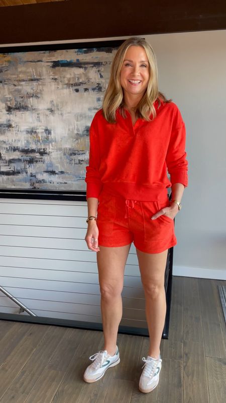 Sporty terry cloth matching set! So cute for vacation, casual spring outfits, Fourth of July! Wearing xs. Z supply, tretorn sneakers #ltkspring

#LTKtravel #LTKSeasonal #LTKunder100