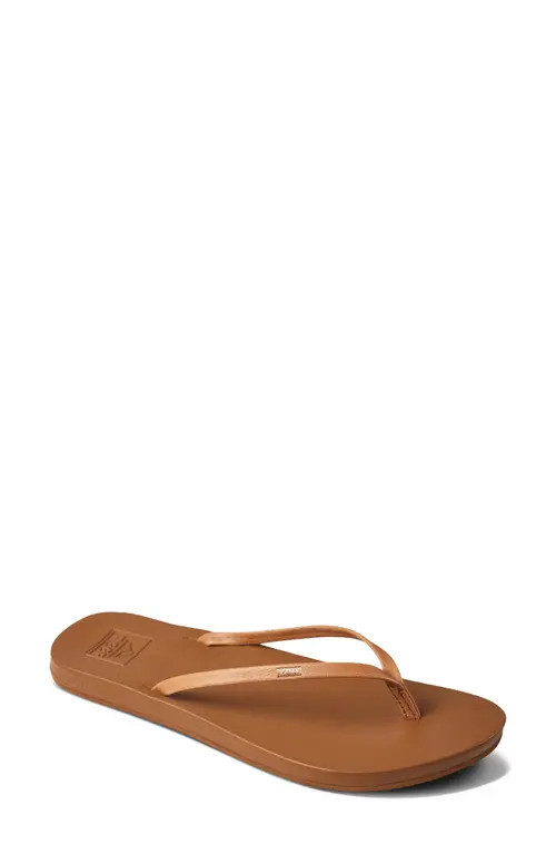 Reef Cushion Slim Flip Flop in Natural at Nordstrom, Size 10 | Nordstrom