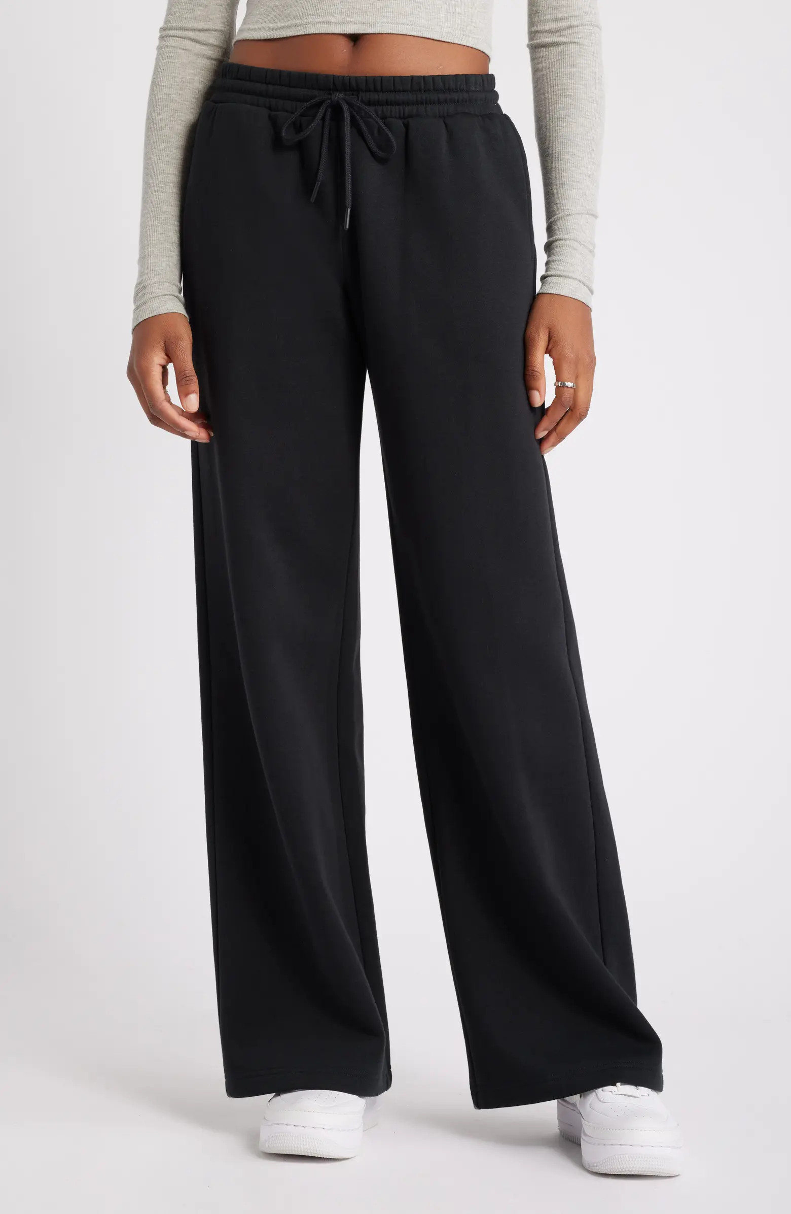 Wide Leg Fleece Pants | Nordstrom