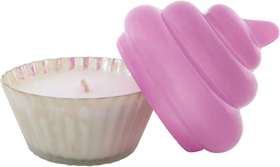 47th & Main Scented Candles Handmade Pink Cupcake-Shaped Glass Candle, 4" Dia x 4.75" H, Cookies | Amazon (US)