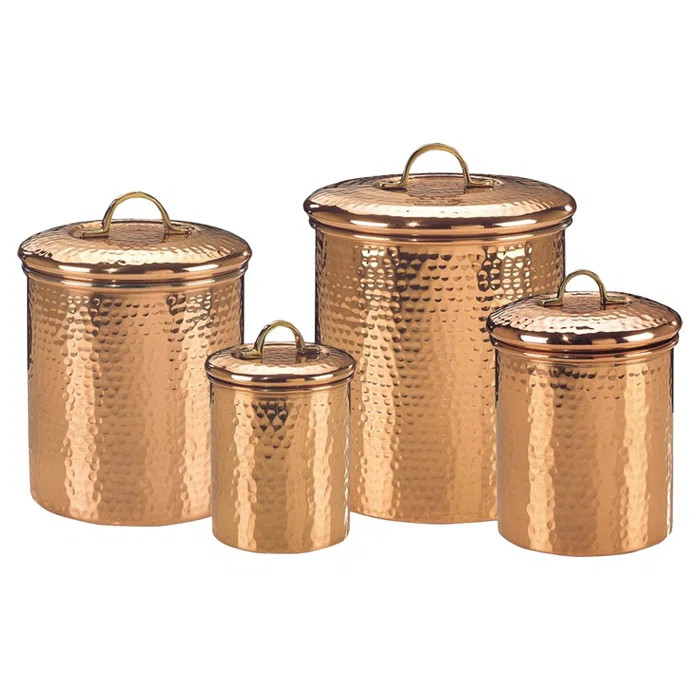 Hammered 4 Piece Kitchen Canister Set | Wayfair North America