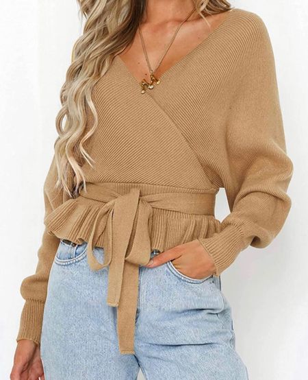 Wrap sweater 
Sweater 
Amazon fashion 
Amazon finds

#LTKSeasonal #LTKunder50 #LTKFind