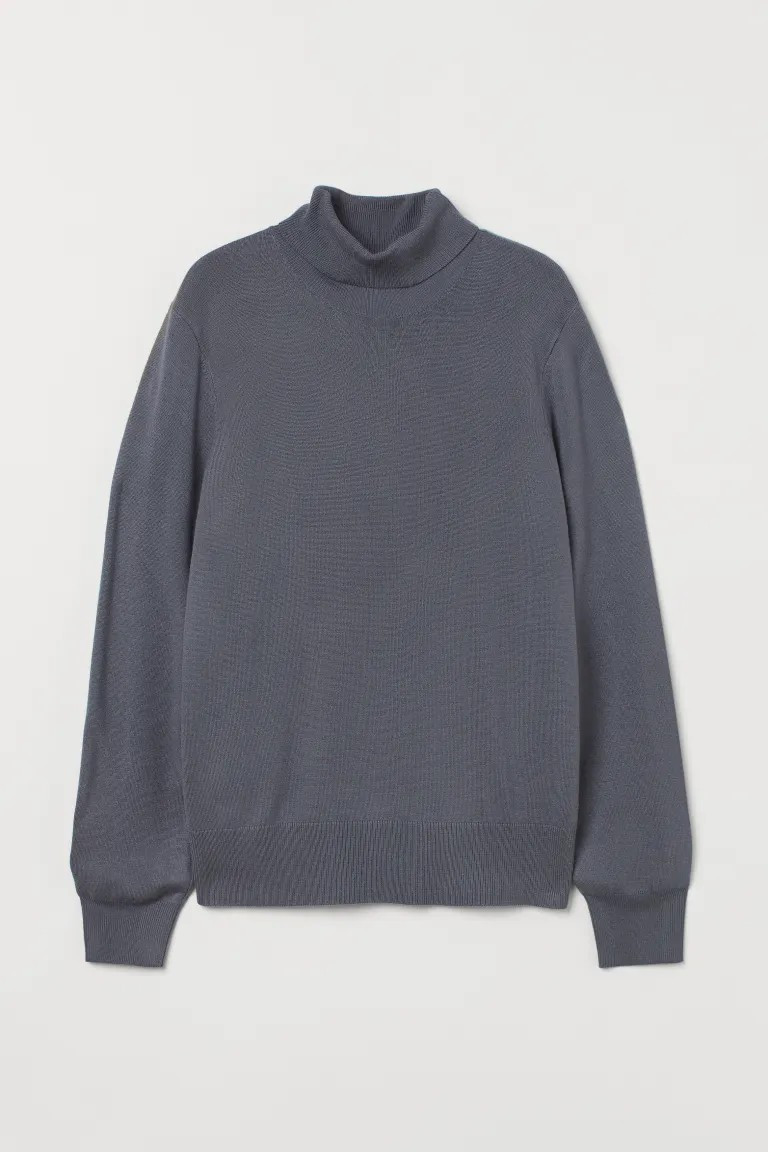 Fine-knit polo-neck jumper | H&M (UK, MY, IN, SG, PH, TW, HK)