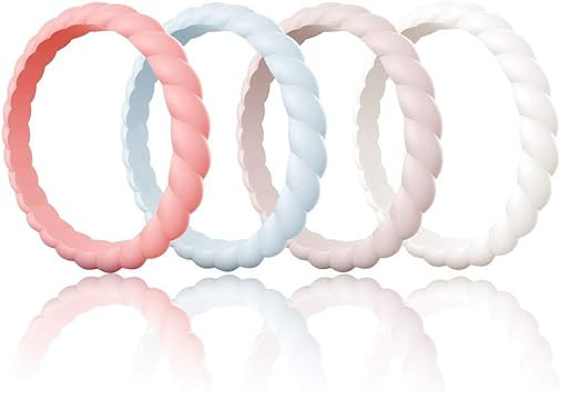 Egnaro Braided Silicone Wedding Ring for Women | Amazon (US)