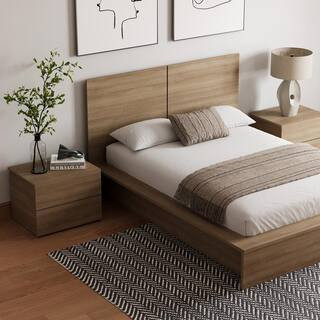 James 4-Piece Brown Oak Full Size Bedroom Set | The Home Depot