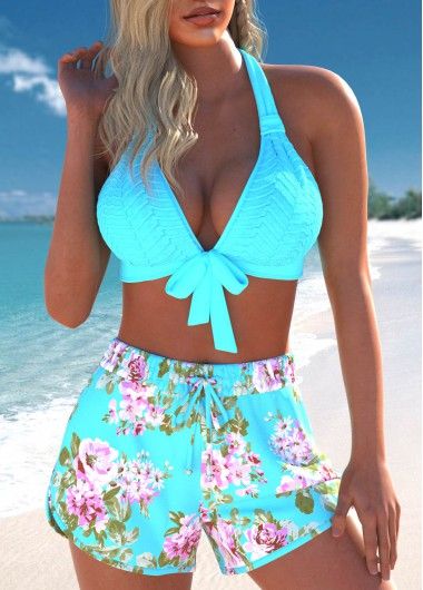 New In
        MODLILY® Jacquard Floral Print Cyan Bikini Set | modlily.com